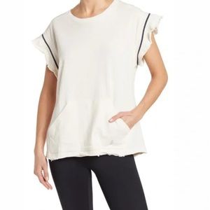 Free People Away With The Wind Short Sleeve In Brushed Sail Oversized Size XS